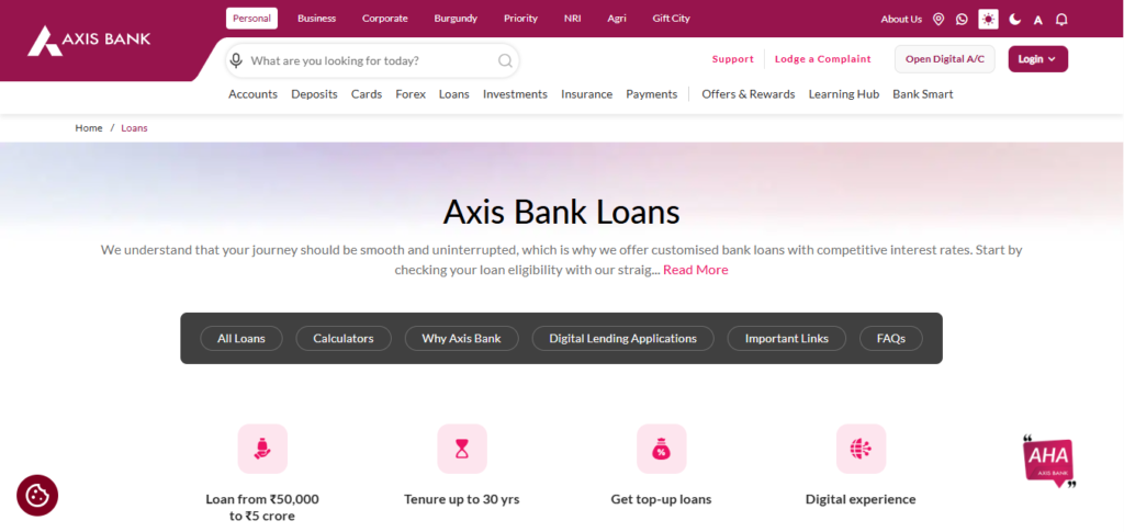 Axis Bank se loan kaise le